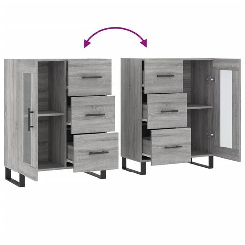 Skænk 69,5x34x90 cm konstrueret træ grå sonoma-eg
