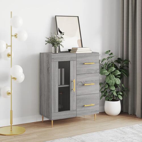 Skænk 69,5x34x90 cm konstrueret træ grå sonoma-eg