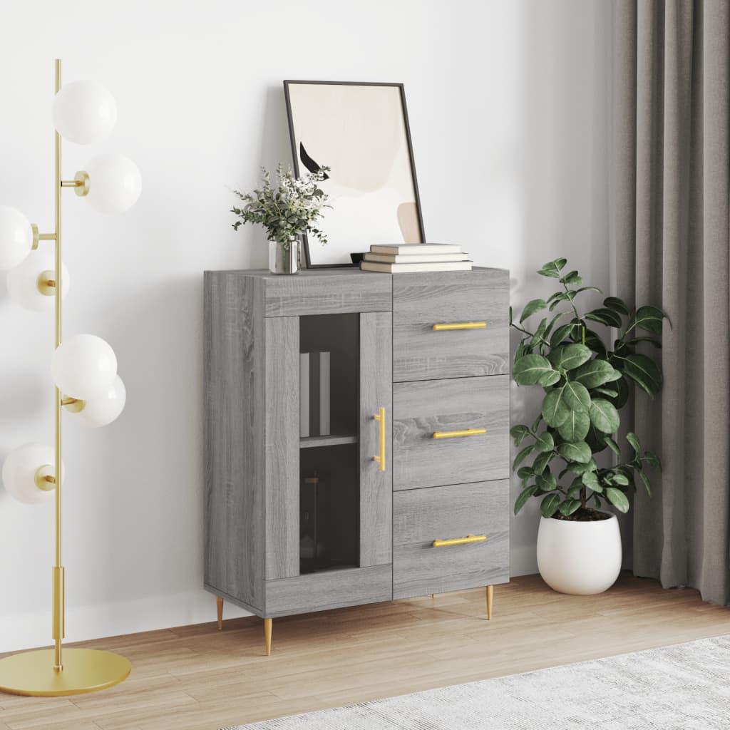 Skænk 69,5x34x90 cm konstrueret træ grå sonoma-eg