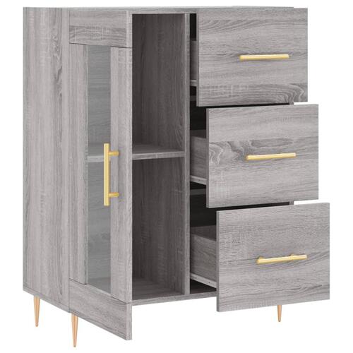 Skænk 69,5x34x90 cm konstrueret træ grå sonoma-eg