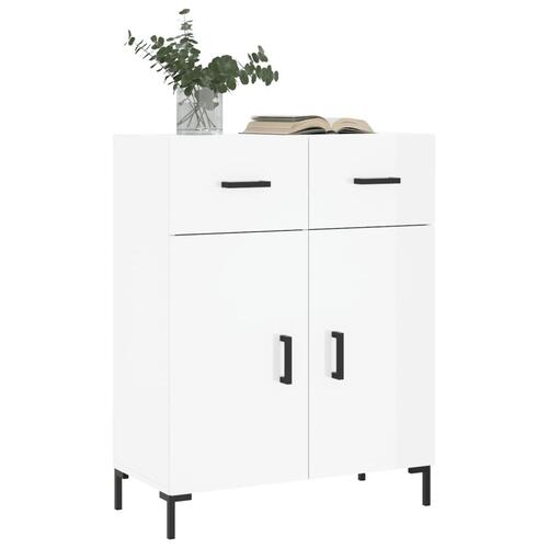 Skænk 69,5x34x90 cm konstrueret træ hvid højglans