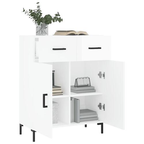 Skænk 69,5x34x90 cm konstrueret træ hvid højglans