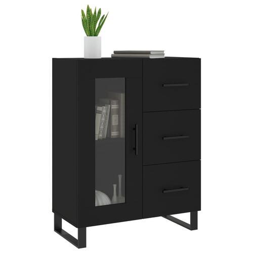 Skænk 69,5x34x90 cm konstrueret træ sort