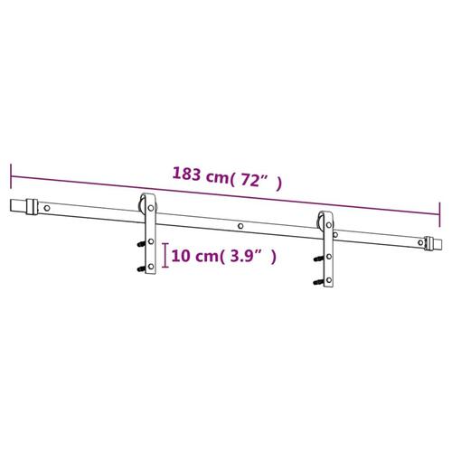 Skydedør med monteringssæt 80x210 cm massivt fyrretræ