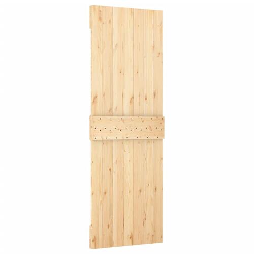 Skydedør med monteringssæt 80x210 cm massivt fyrretræ