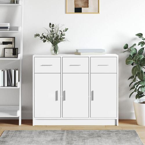 Skænk 91x28x75 cm konstrueret træ hvid