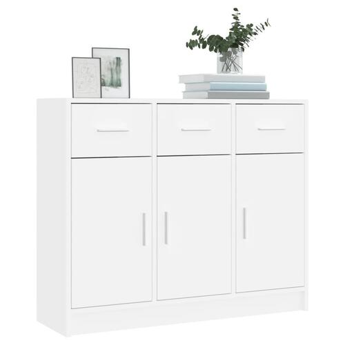 Skænk 91x28x75 cm konstrueret træ hvid
