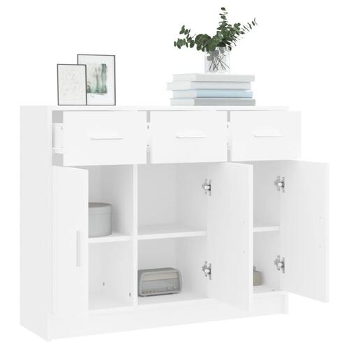 Skænk 91x28x75 cm konstrueret træ hvid