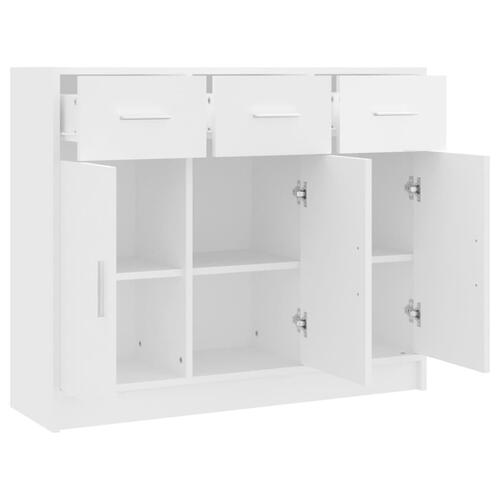 Skænk 91x28x75 cm konstrueret træ hvid