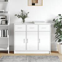 Skænk 91x28x75 cm konstrueret træ hvid højglans