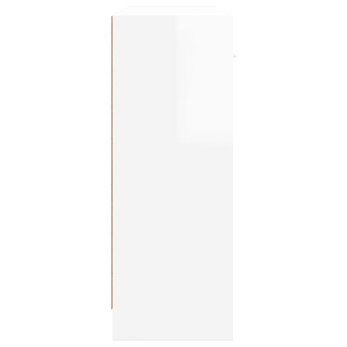 Skænk 91x28x75 cm konstrueret træ hvid højglans