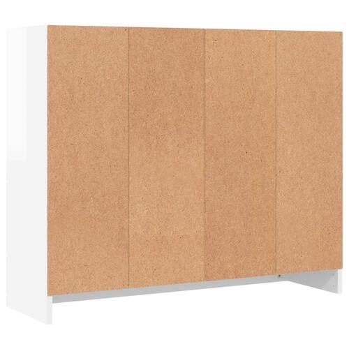 Skænk 91x28x75 cm konstrueret træ hvid højglans
