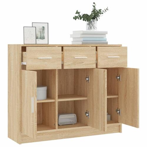 Skænk 91x28x75 cm konstrueret træ sonoma-eg