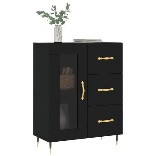 Skænk 69,5x34x90 cm konstrueret træ sort
