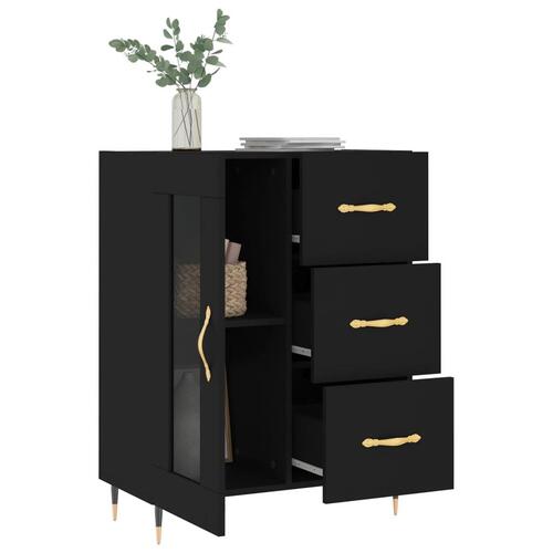 Skænk 69,5x34x90 cm konstrueret træ sort