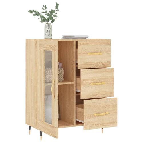 Skænk 69,5x34x90 cm konstrueret træ sonoma-eg