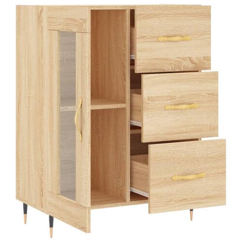 Skænk 69,5x34x90 cm konstrueret træ sonoma-eg