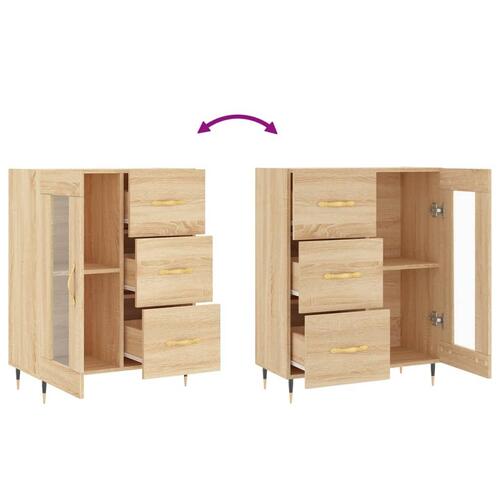 Skænk 69,5x34x90 cm konstrueret træ sonoma-eg