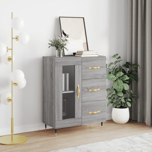 Skænk 69,5x34x90 cm konstrueret træ grå sonoma-eg