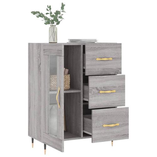 Skænk 69,5x34x90 cm konstrueret træ grå sonoma-eg