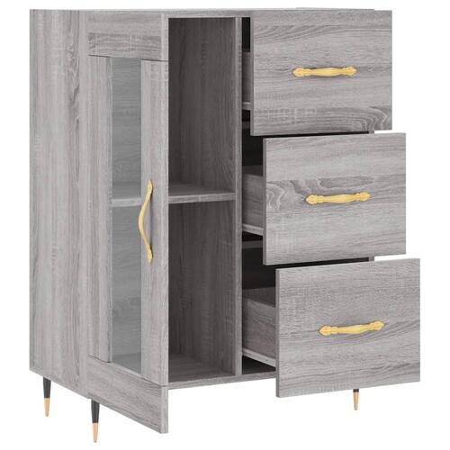 Skænk 69,5x34x90 cm konstrueret træ grå sonoma-eg