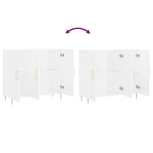 Skab 90x34x80 cm konstrueret træ hvid