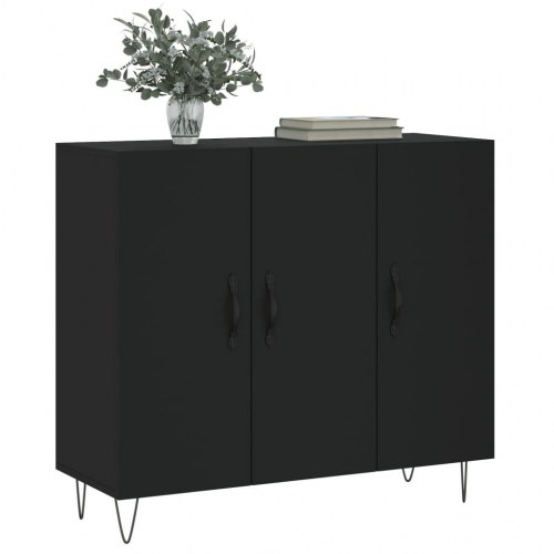 Skab 90x34x80 cm konstrueret træ sort