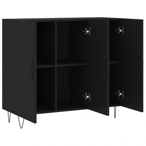 Skab 90x34x80 cm konstrueret træ sort