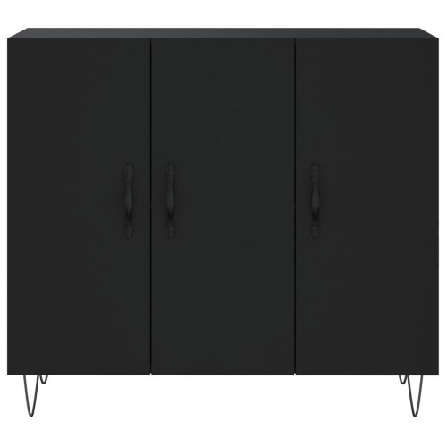 Skab 90x34x80 cm konstrueret træ sort