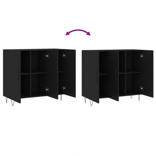 Skab 90x34x80 cm konstrueret træ sort