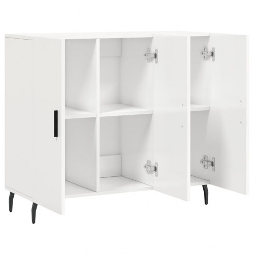 Skab 90x34x80 cm konstrueret træ hvid højglans