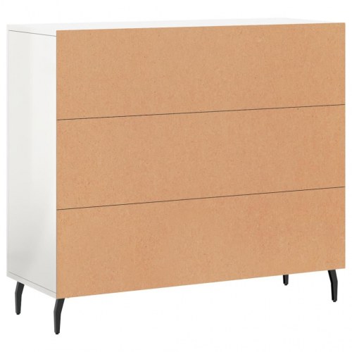 Skab 90x34x80 cm konstrueret træ hvid højglans