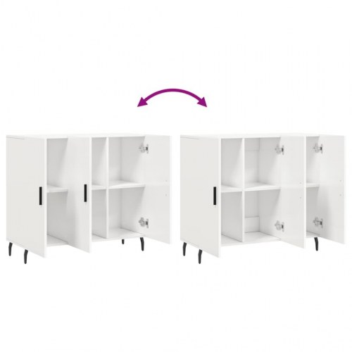 Skab 90x34x80 cm konstrueret træ hvid højglans