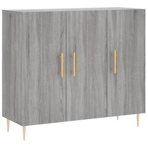 Skab 90x34x80 cm konstrueret træ grå sonoma-eg