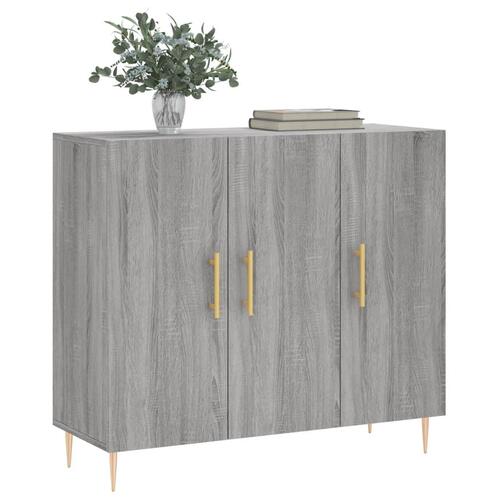 Skab 90x34x80 cm konstrueret træ grå sonoma-eg