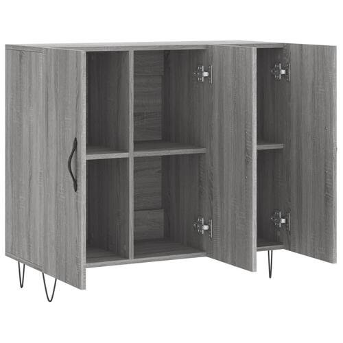Skab 90x34x80 cm konstrueret træ grå sonoma-eg