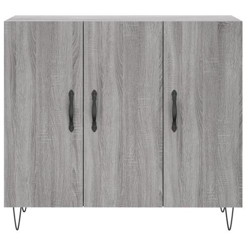 Skab 90x34x80 cm konstrueret træ grå sonoma-eg