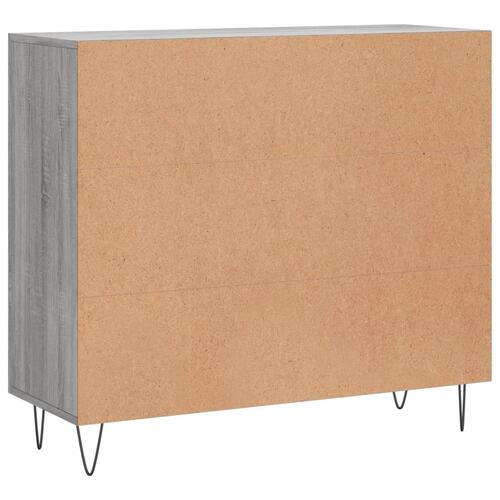 Skab 90x34x80 cm konstrueret træ grå sonoma-eg