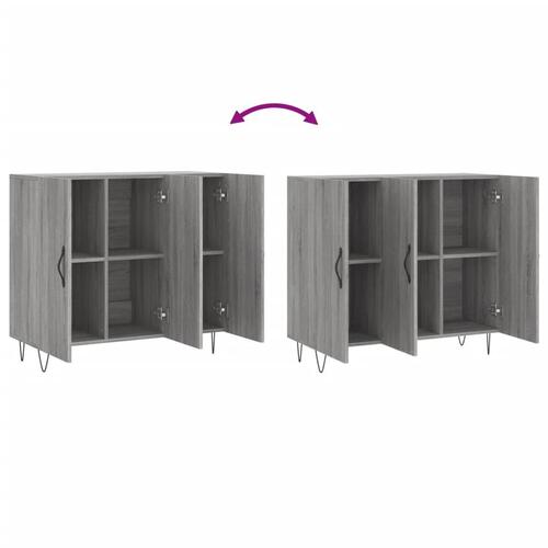 Skab 90x34x80 cm konstrueret træ grå sonoma-eg