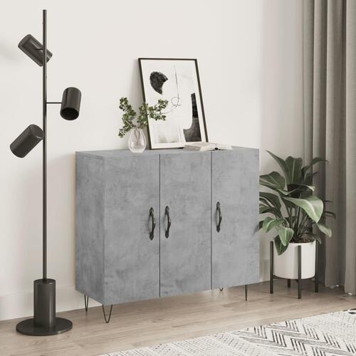 Skab 90x34x80 cm konstrueret træ betongrå