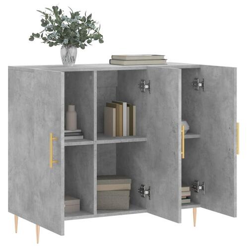 Skab 90x34x80 cm konstrueret træ betongrå