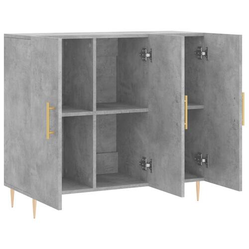 Skab 90x34x80 cm konstrueret træ betongrå