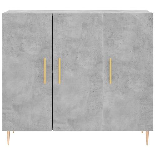 Skab 90x34x80 cm konstrueret træ betongrå
