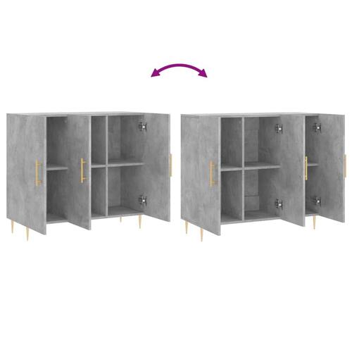 Skab 90x34x80 cm konstrueret træ betongrå