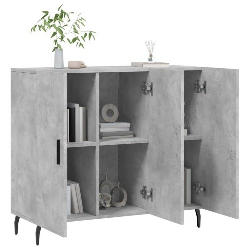 Skænk/skab 90 × 34 × 80 cm i konstrueret træ - betongrå
