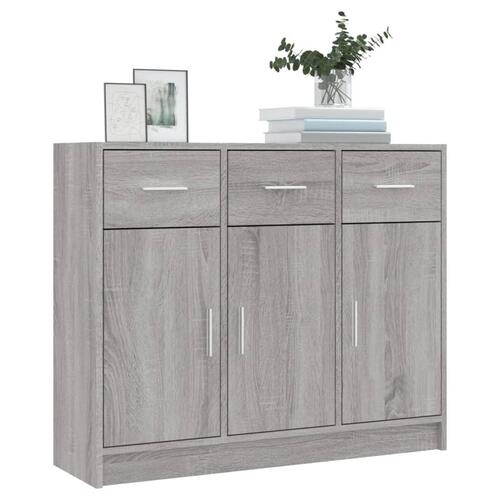 Skab 91x28x75 cm konstrueret træ grå sonoma-eg