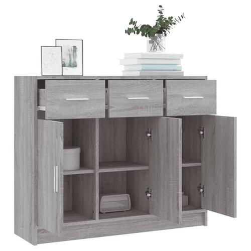 Skab 91x28x75 cm konstrueret træ grå sonoma-eg