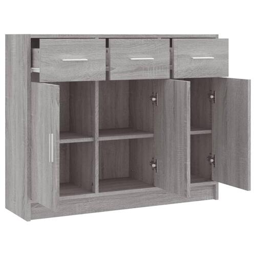 Skab 91x28x75 cm konstrueret træ grå sonoma-eg