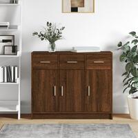 Skab 91x28x75 cm konstrueret træ brun egetræsfarve