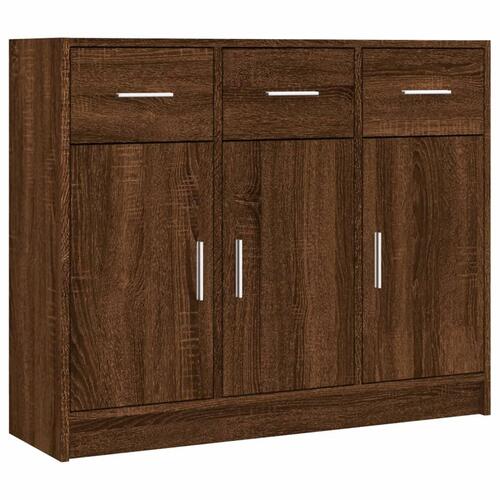Skab 91x28x75 cm konstrueret træ brun egetræsfarve